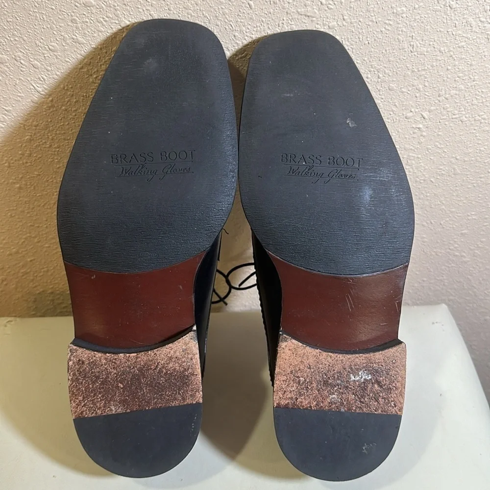 Brass boot dress shoes, size 9